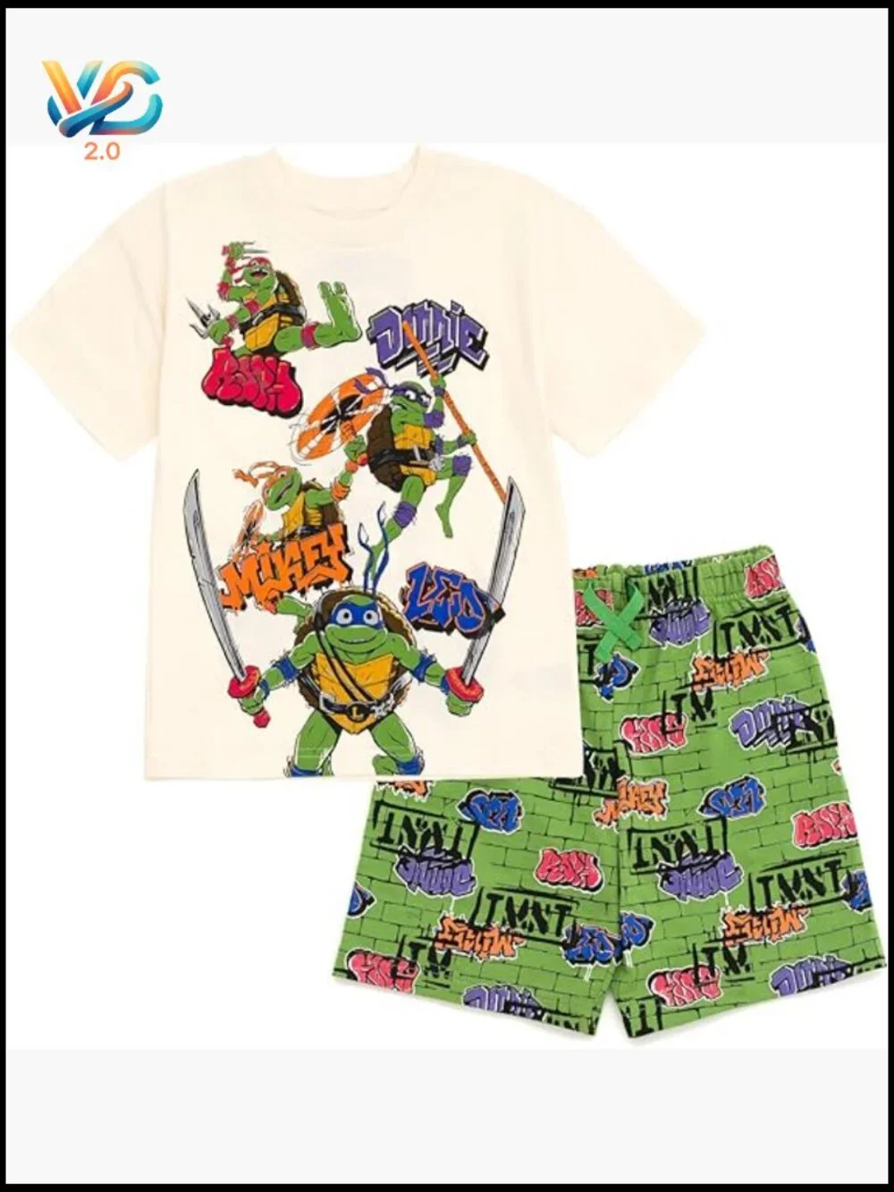 Ninja Turtles T-Shirt and Shorts Outfit Set for Boys Toddler to Big Kid